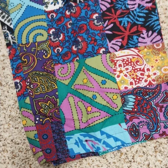 3660 Size XL Boho Print Cotton/ Polyester Over Alls with Adjustable Button Strap - Picture 2 of 8